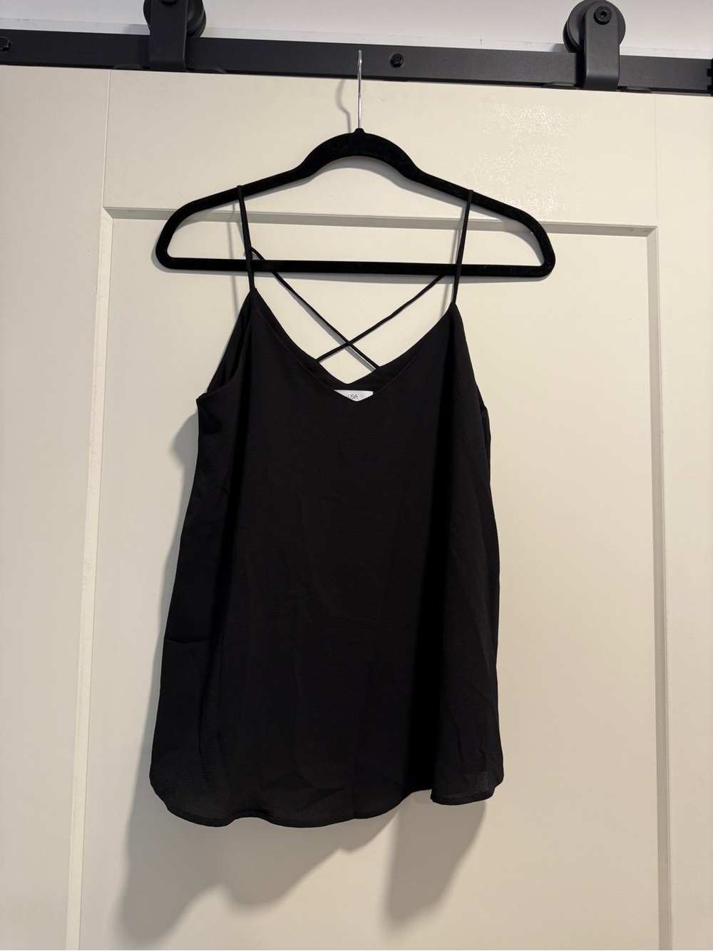 Active USA Black Crisscross Strappy V-Neck Tank